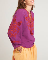Blouse brodée Vani - Purple-Burgundy