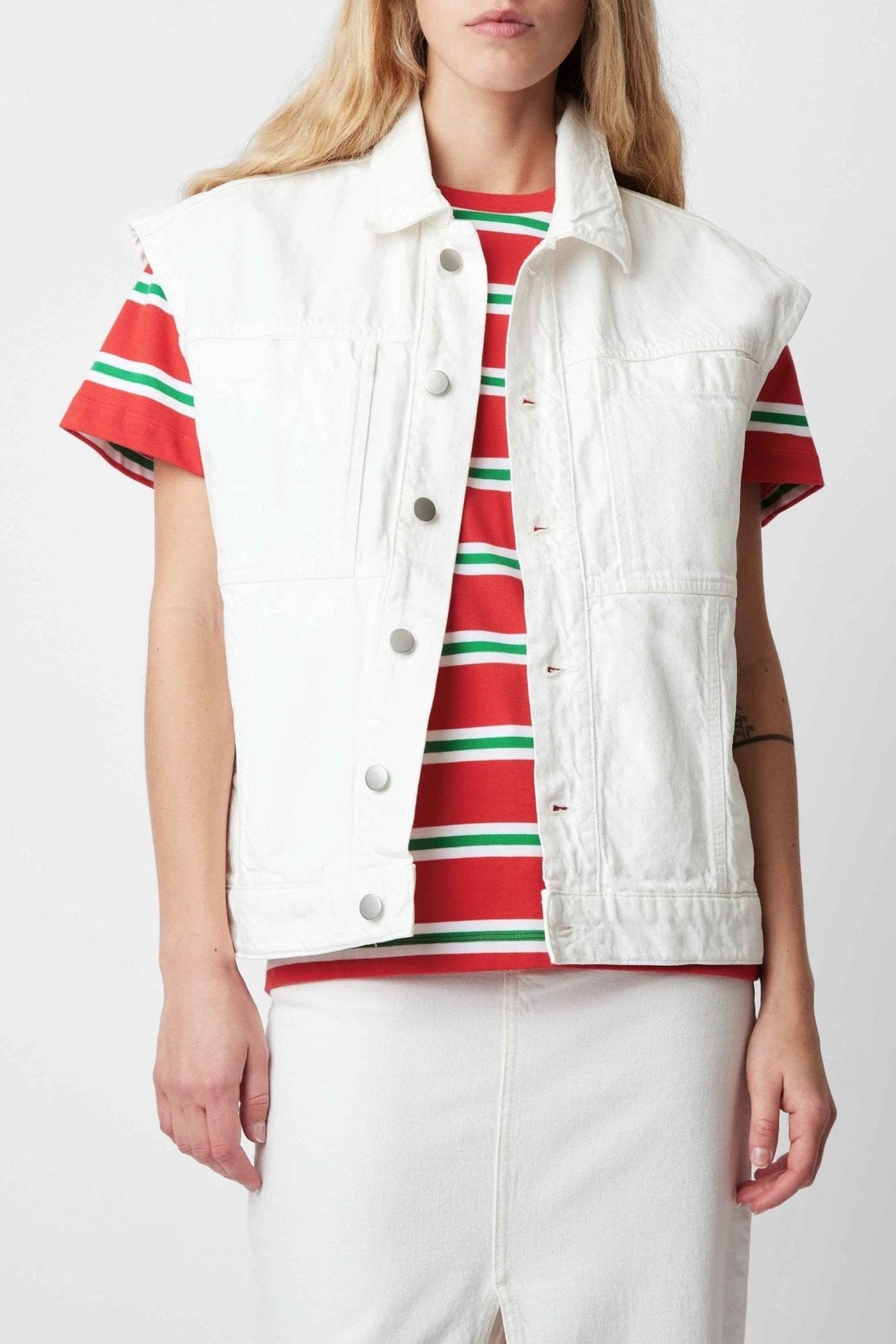 Christie denim jacket - White