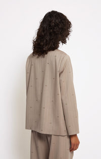 Oversized wool-blend Kaia jacket - Sable