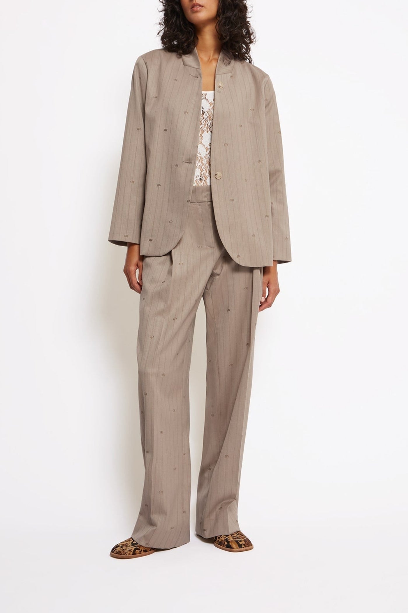 Oversized wool-blend Kaia jacket - Sable