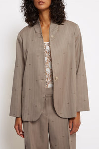 Oversized wool-blend Kaia jacket - Sable