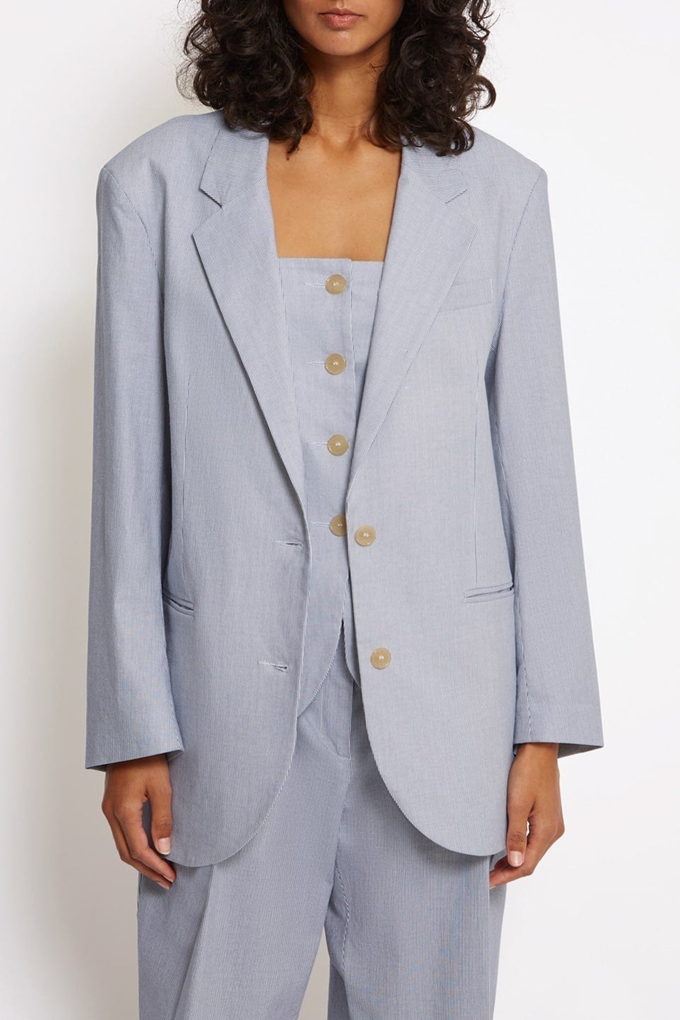 Mickey jacket in linen - White