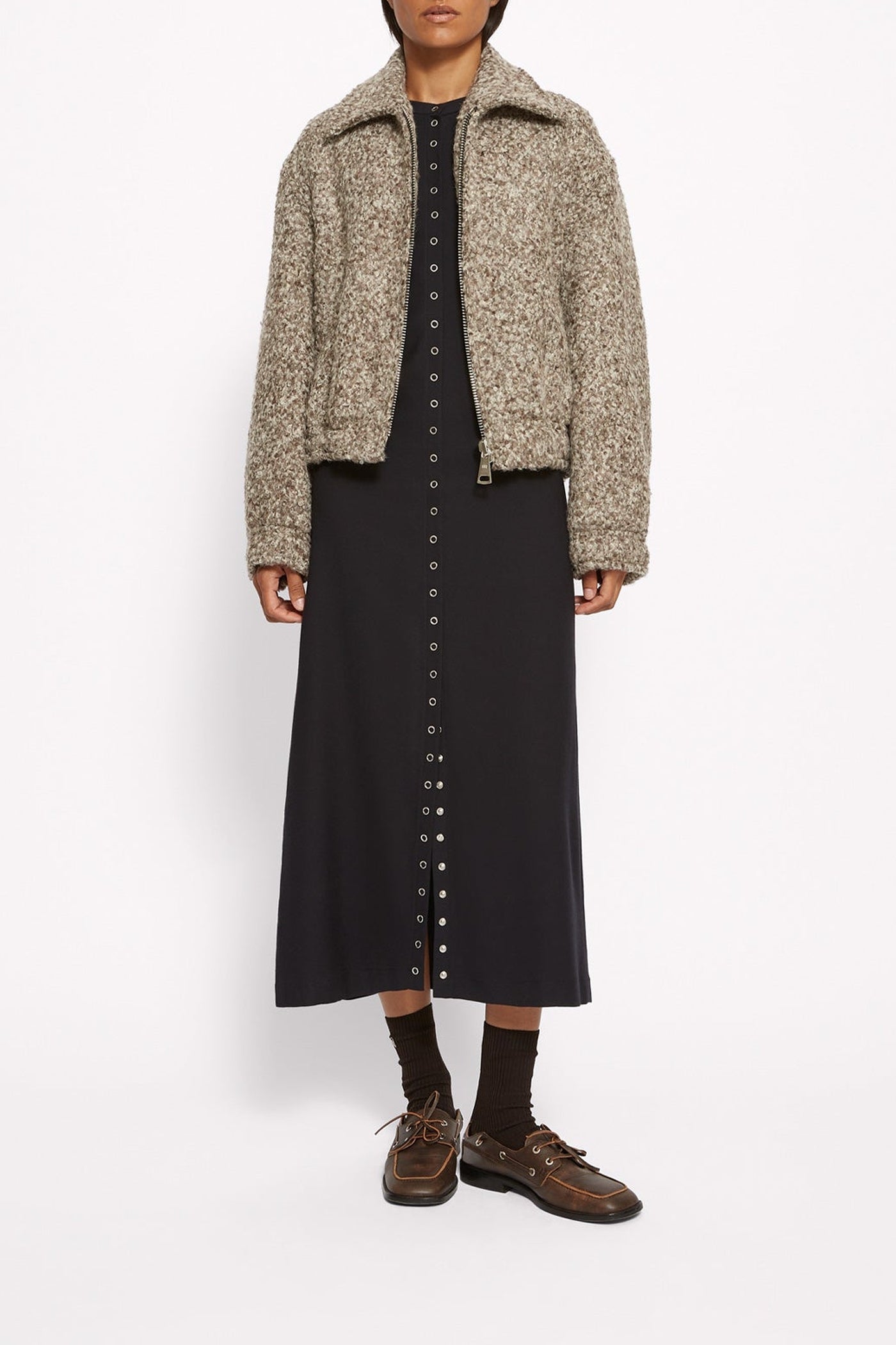Blouson Orso en laine mélangée - Chocolat