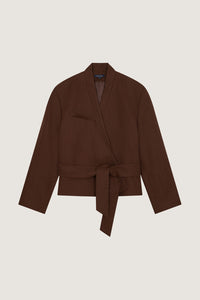 MARRON _ Veste Pampelune en lin - Marron