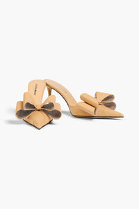 Le Cadeau 95 heeled mules in leather - Nude