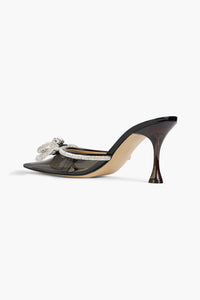 Double Bow 85 rhinestone mules - Black