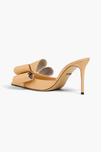 Le Cadeau 95 heeled mules in leather - Nude