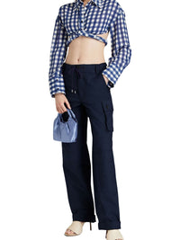 Chemise courte Vichy à carreaux - Navy Checks