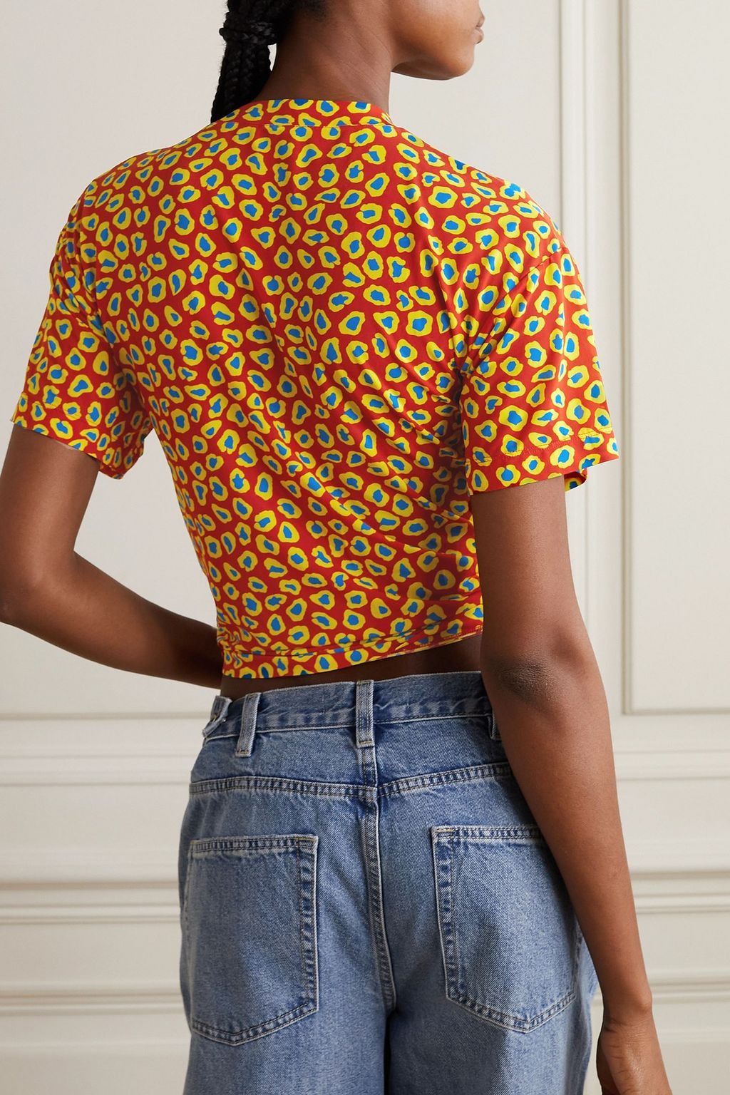 T-shirt cropped à fronces et anneau - Paprika Movida