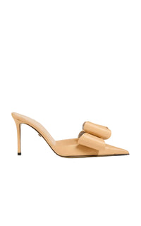 Le Cadeau 95 heeled mules in leather - Nude