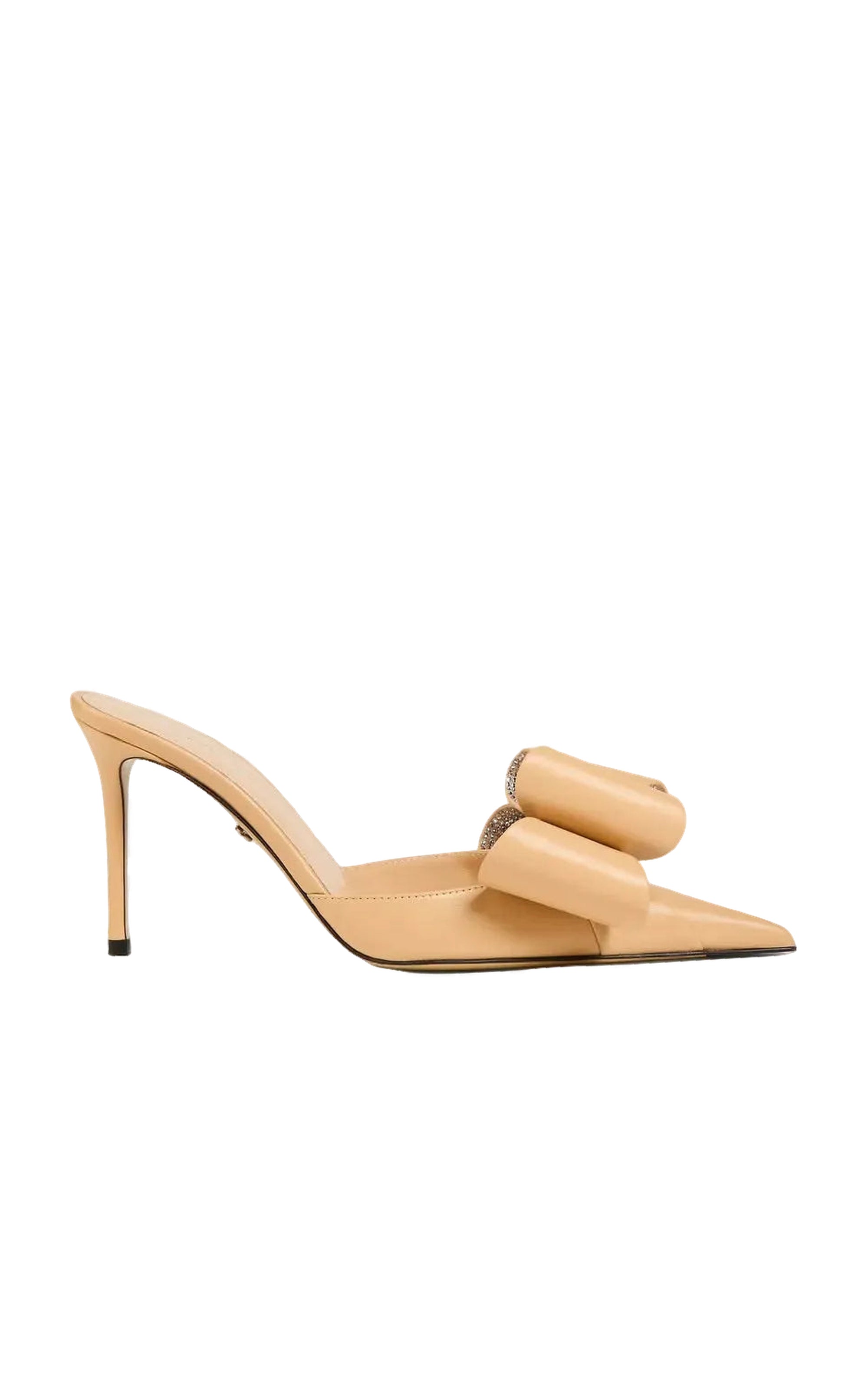 Le Cadeau 95 heeled mules in leather - Nude