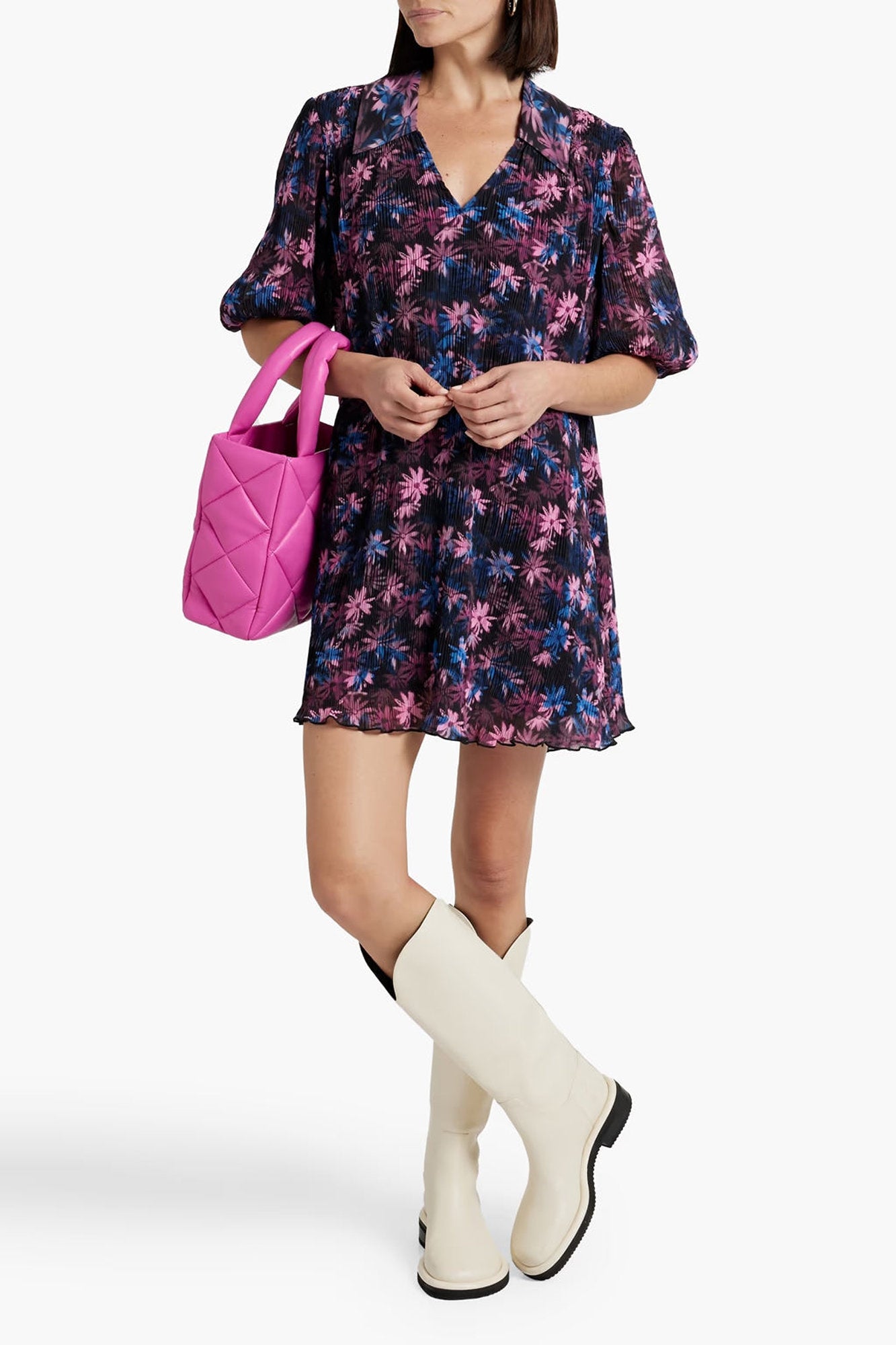 Robe courte à carreaux - Lilac Sachet