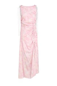 Robe froncée en satin imprimé - Primrose Pink