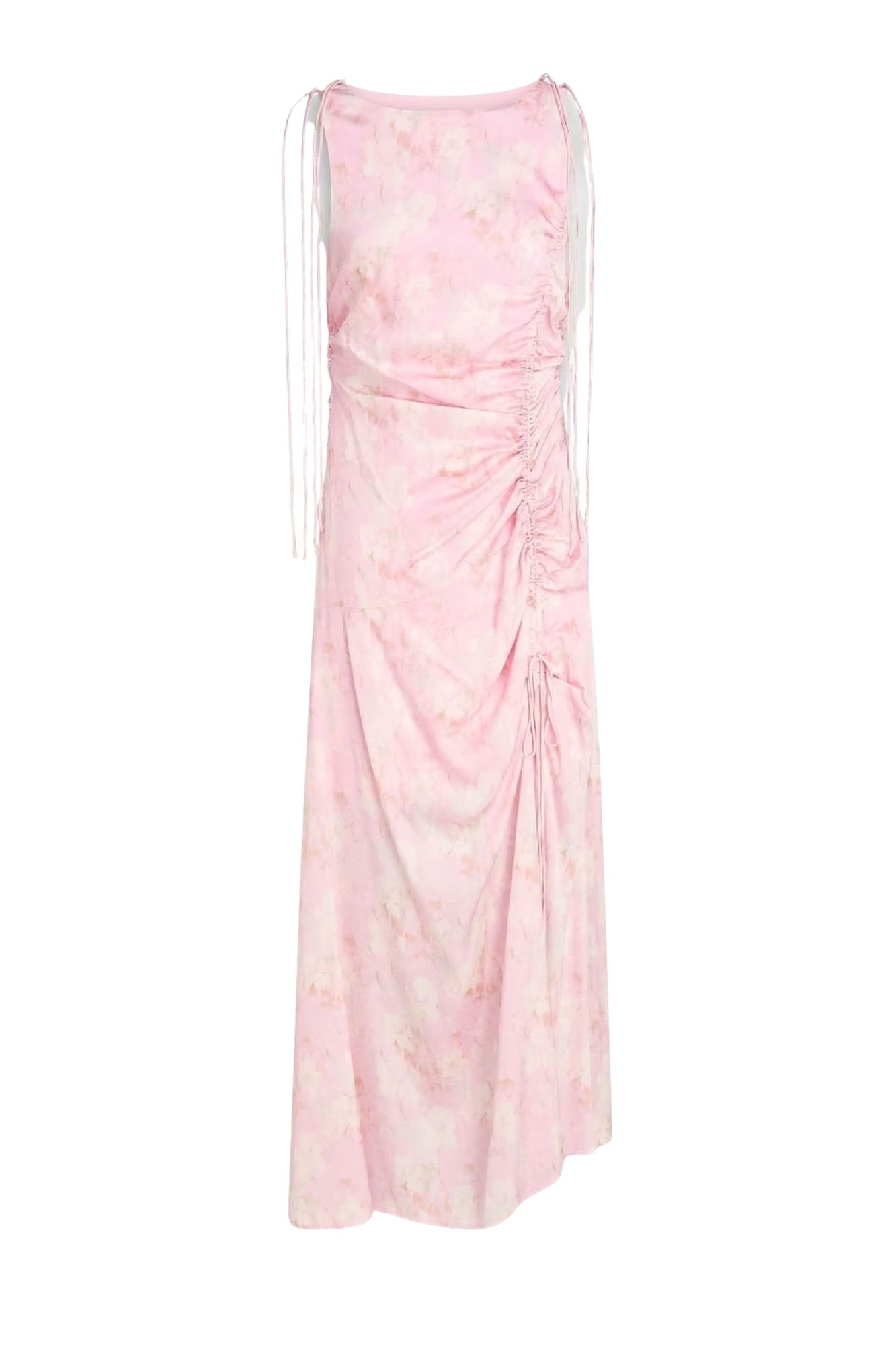 Robe froncée en satin imprimé - Primrose Pink