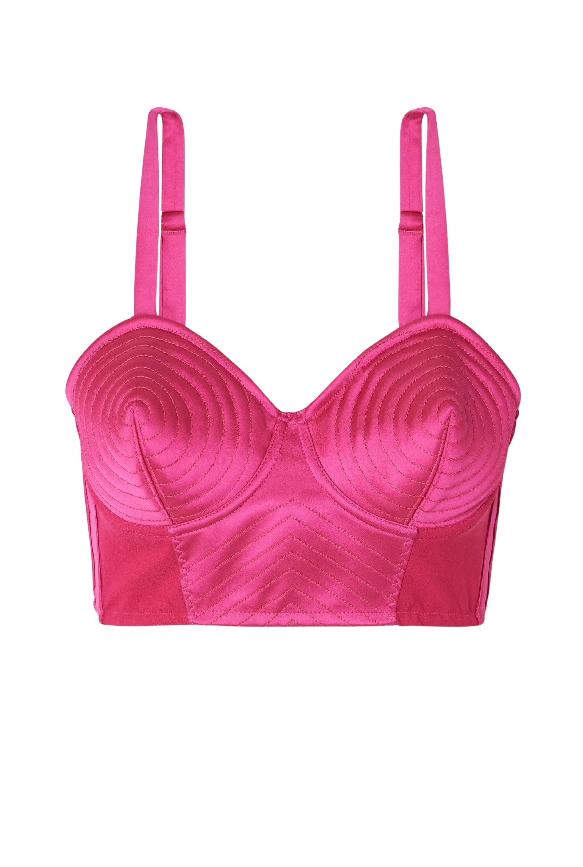 Brassière Tattoo en satin - Pink Shocking