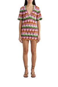 Robe courte Bananas en crochet - Multicolore