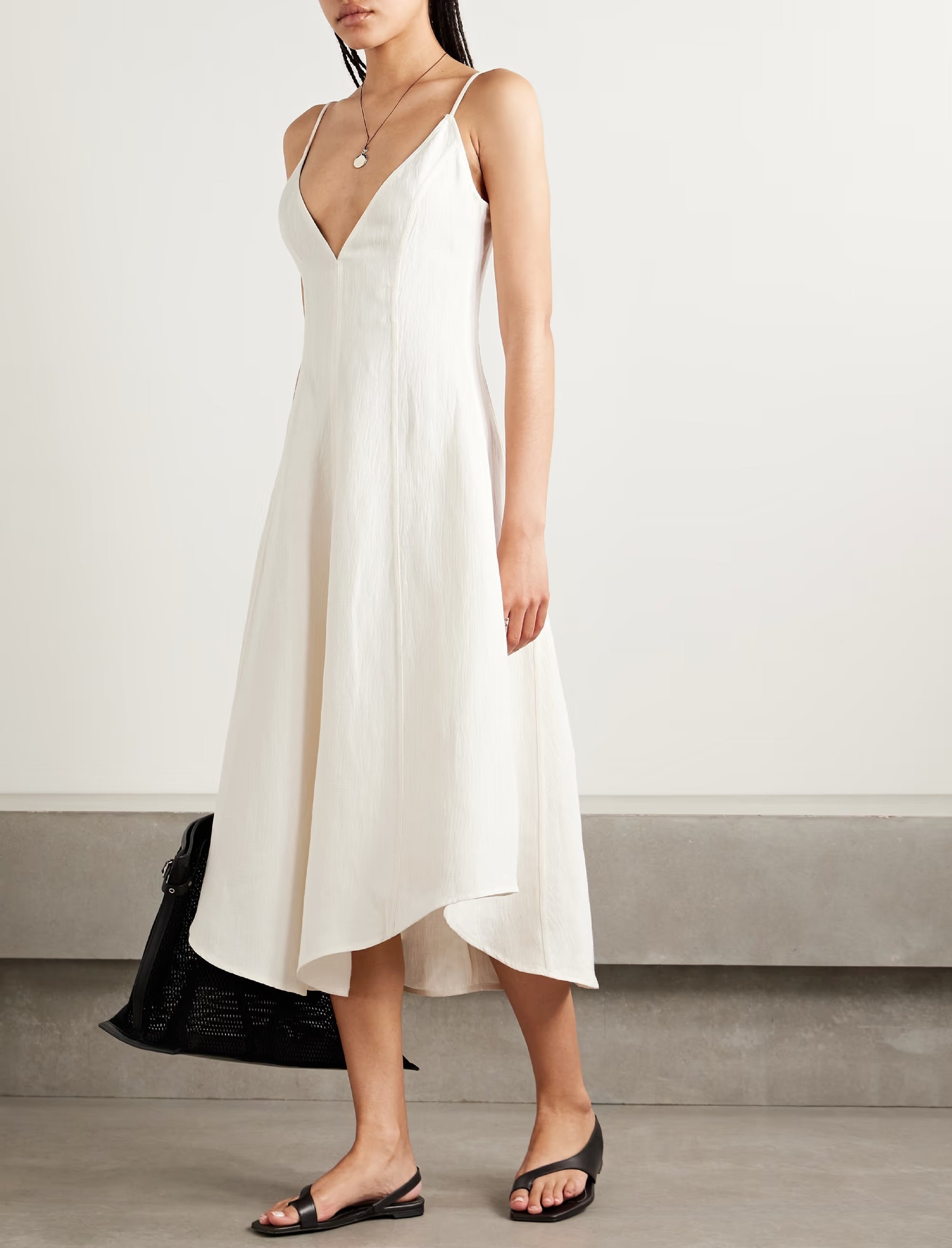 Robe Elaine à bretelles fines - Ecru