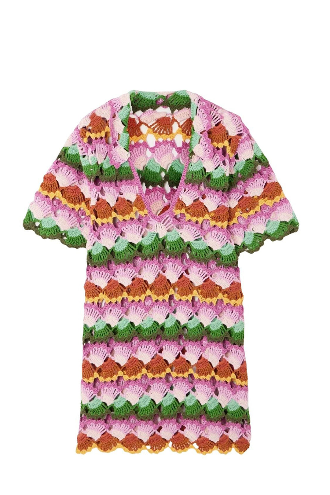 Robe courte Bananas en crochet - Multicolore