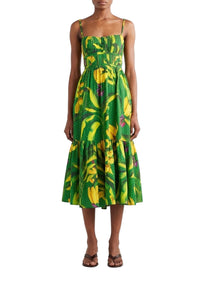 Robe midi Banana en coton - Vert