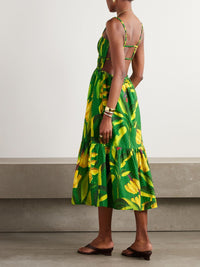 Robe midi Banana en coton - Vert