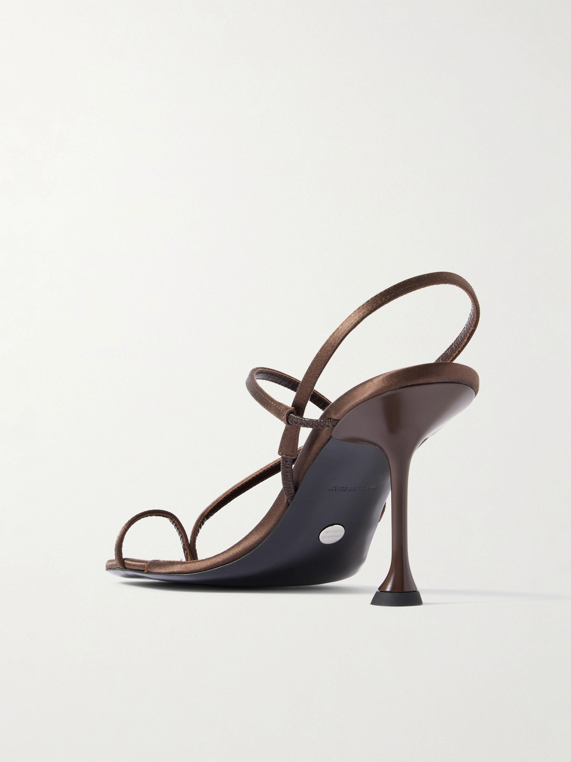 Sandales carrées à brides 85 en satin - Dark Brown