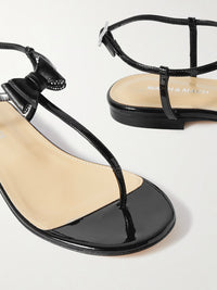 Petite Cadeau sandals in patent leather - Black