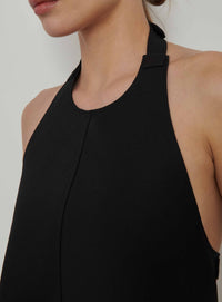 Backless Halter Top - Black