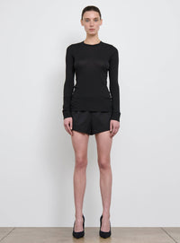 Fitted Long Sleeve Tee - Black