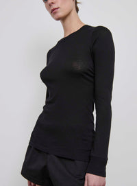Fitted Long Sleeve Tee - Black