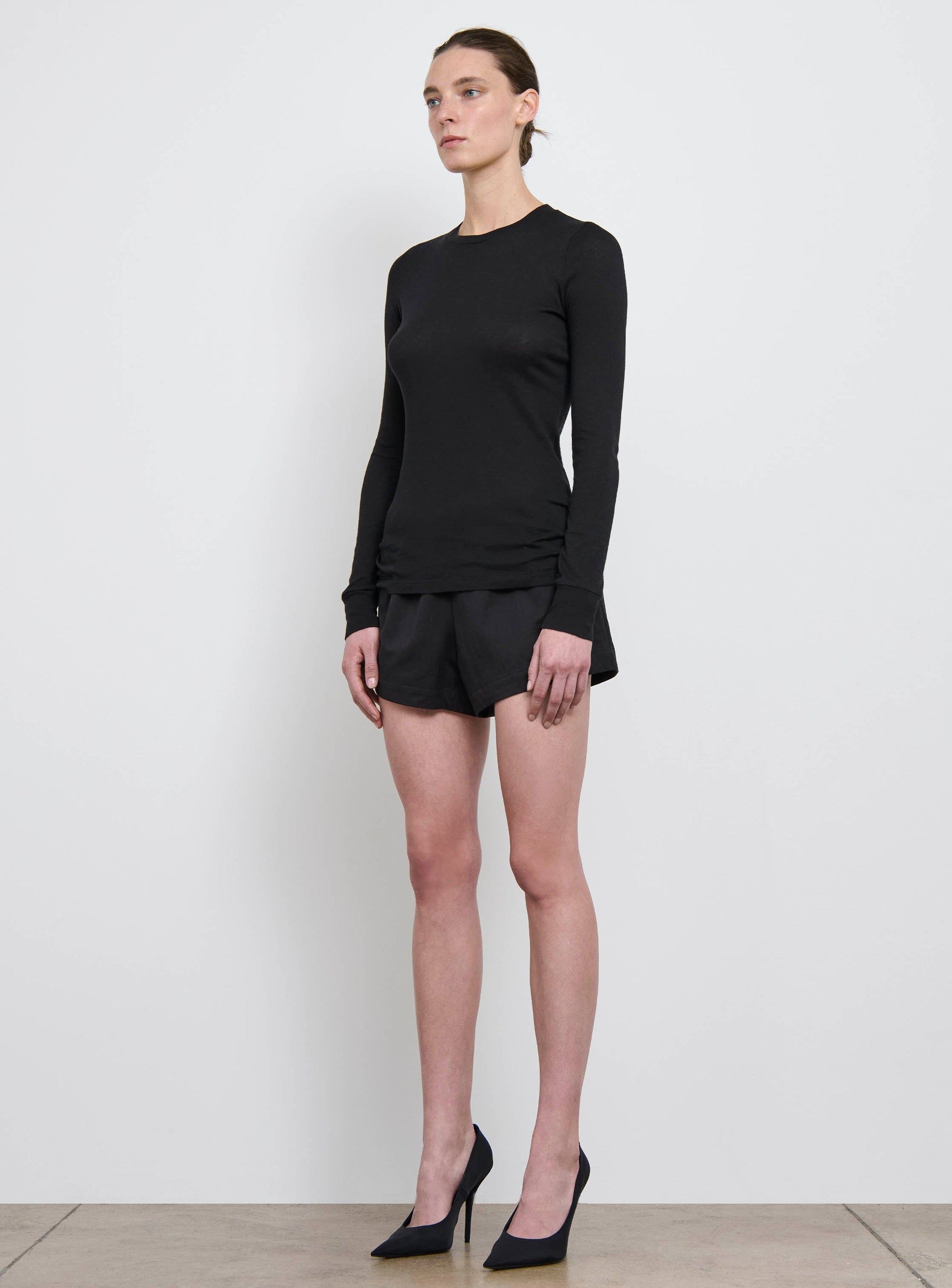 Fitted Long Sleeve Tee - Black