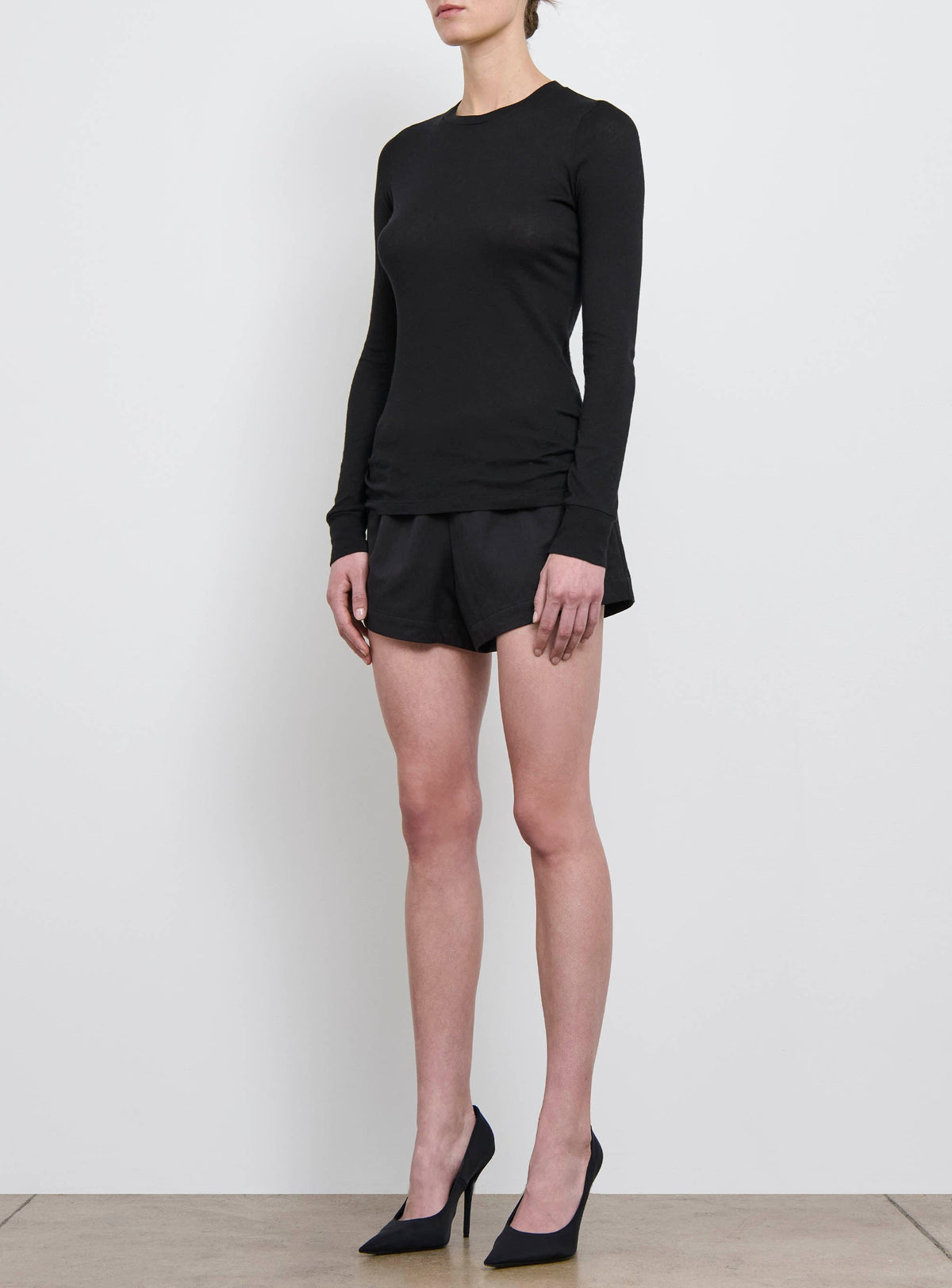 Fitted Long Sleeve Tee - Black