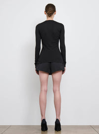 Fitted Long Sleeve Tee - Black