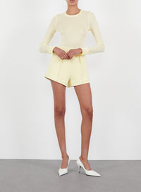 Fitted Long Sleeve Tee - Lemon