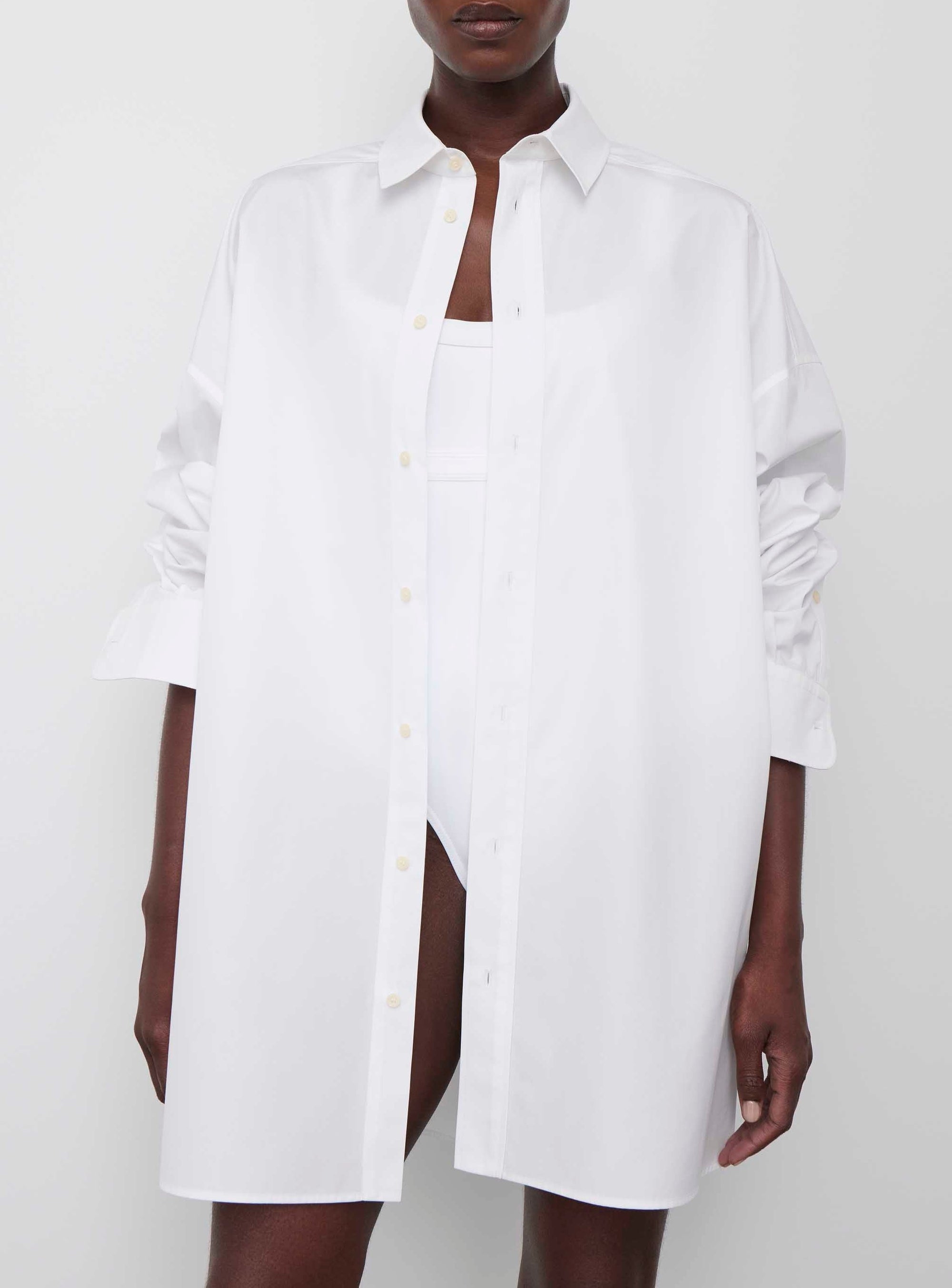 Oversize Shirt Dress Mini - White