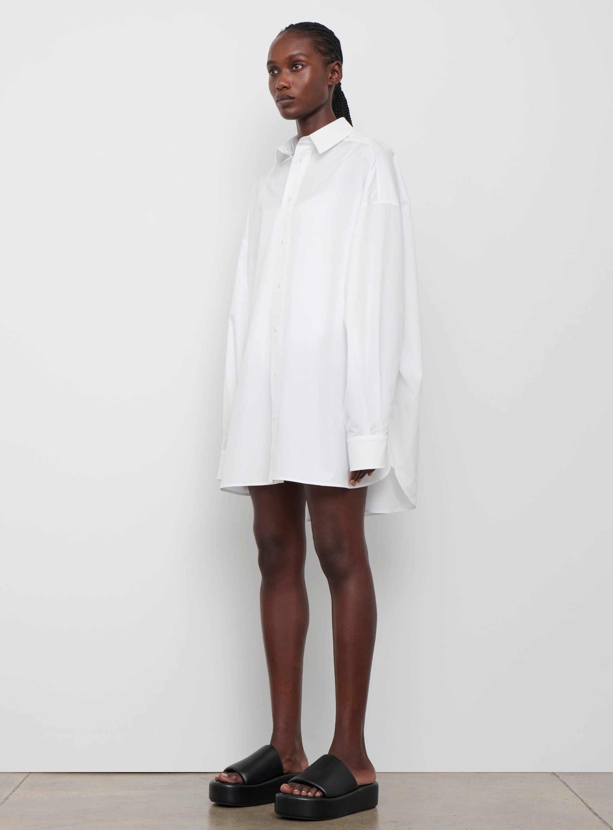 Oversize Shirt Dress Mini - White