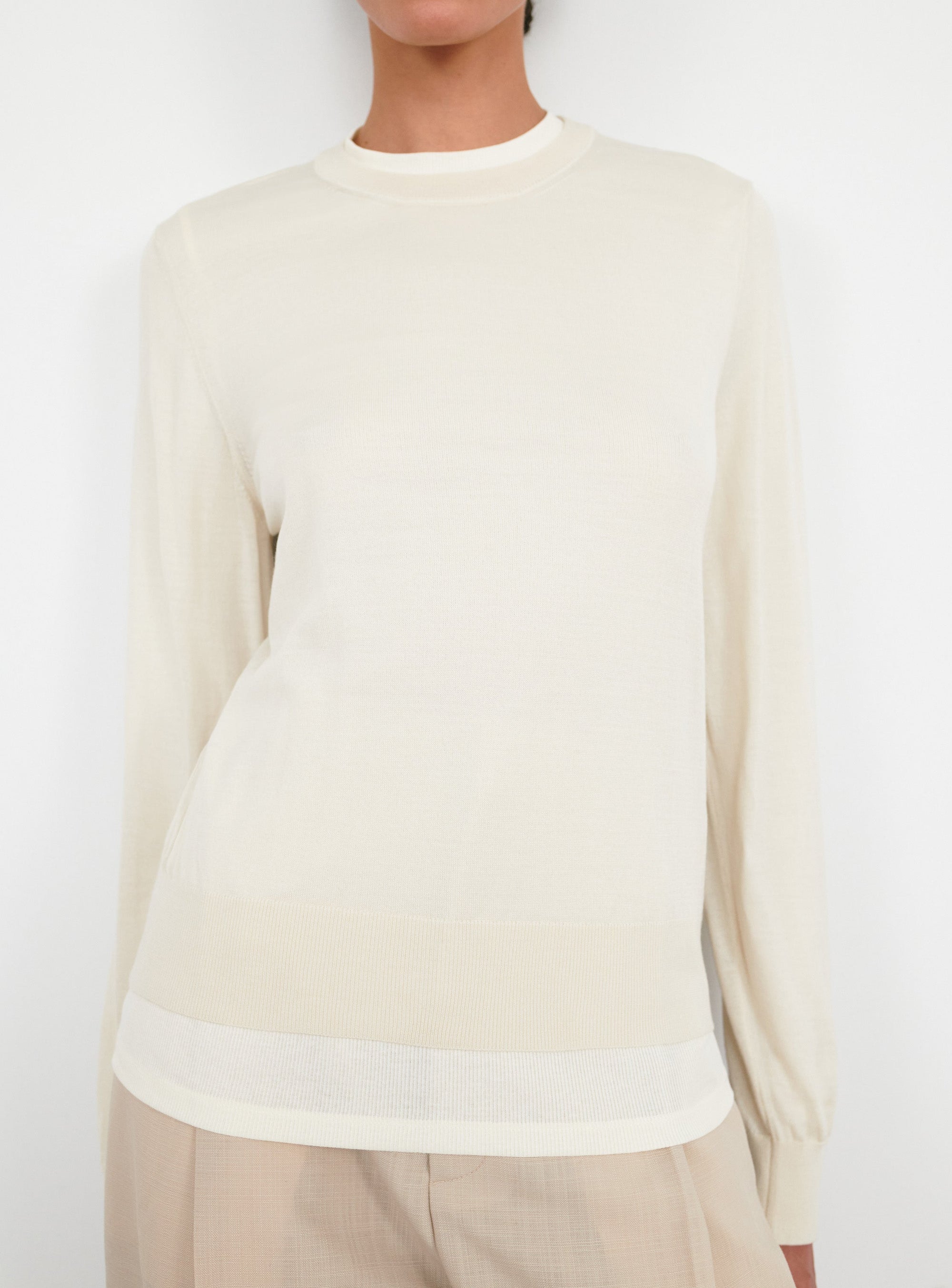 Fine Knit Sweater - Bone