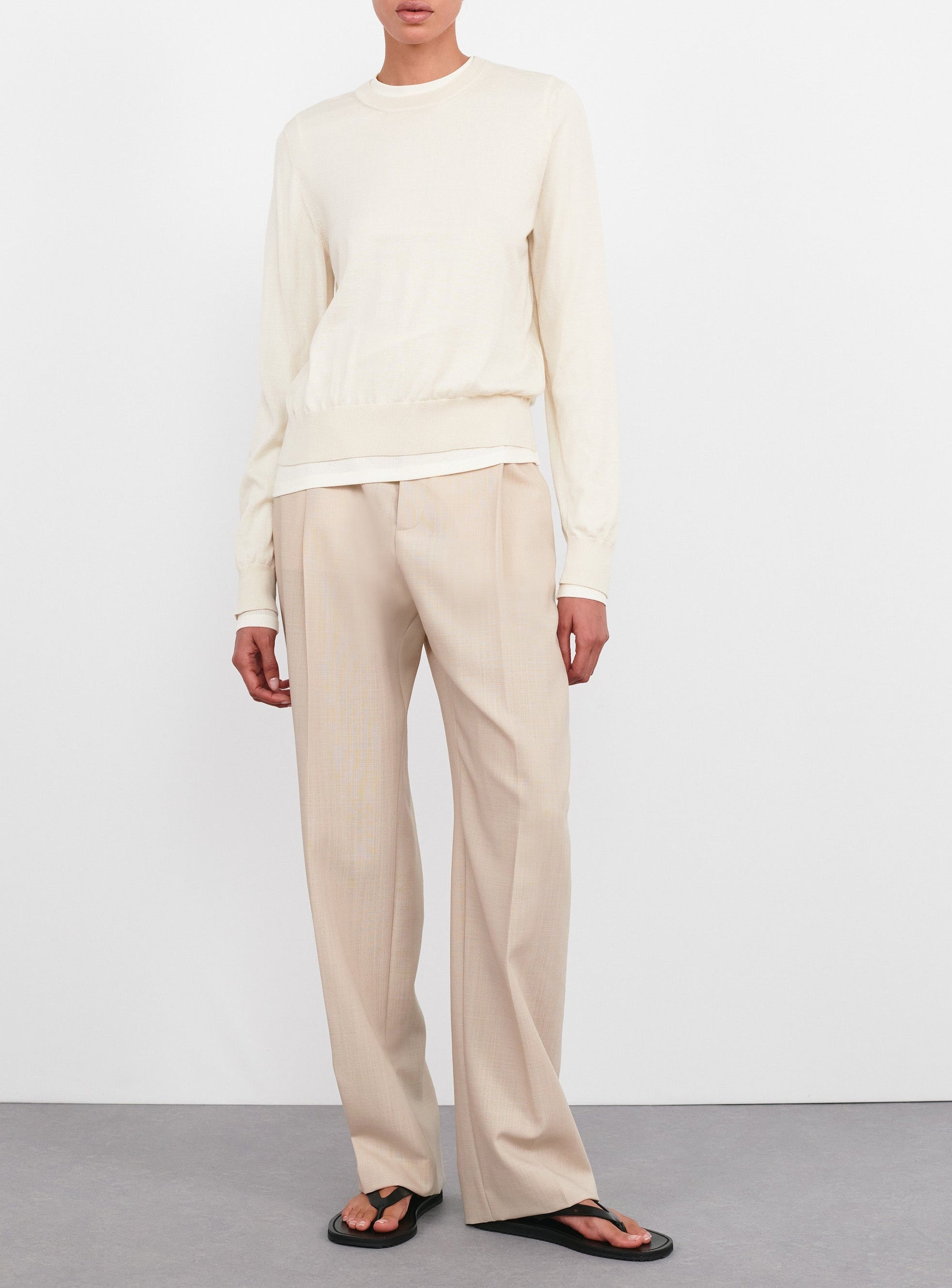 Fine Knit Sweater - Bone
