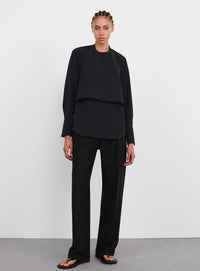 Layered Halter Shirt - Black