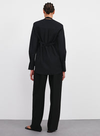 Layered Halter Shirt - Black