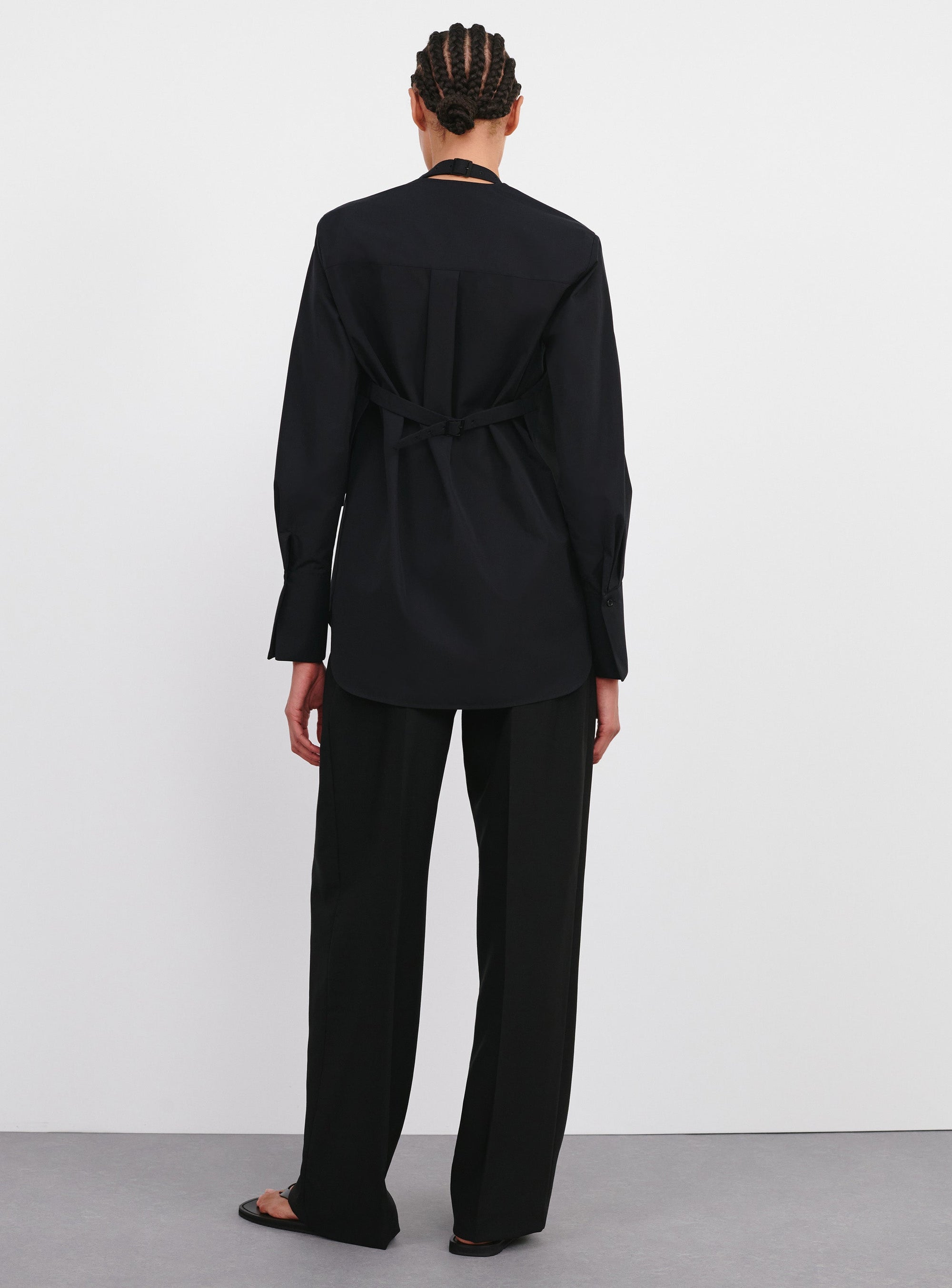 Layered Halter Shirt - Black