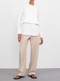Layered Halter Shirt - White