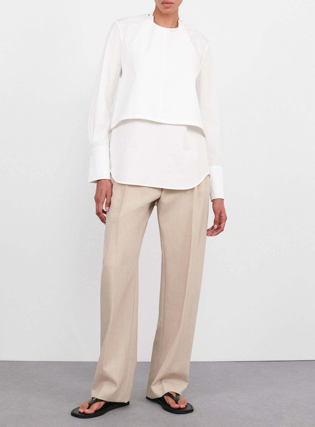 Layered Halter Shirt - White