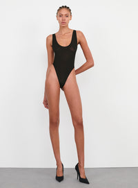 Sheer Tank Bodysuit - Black