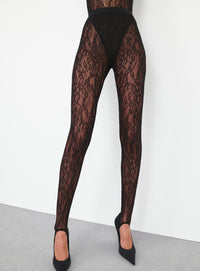 Lace Stirrup Legging - Black