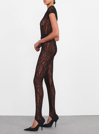 Lace Stirrup Legging - Black