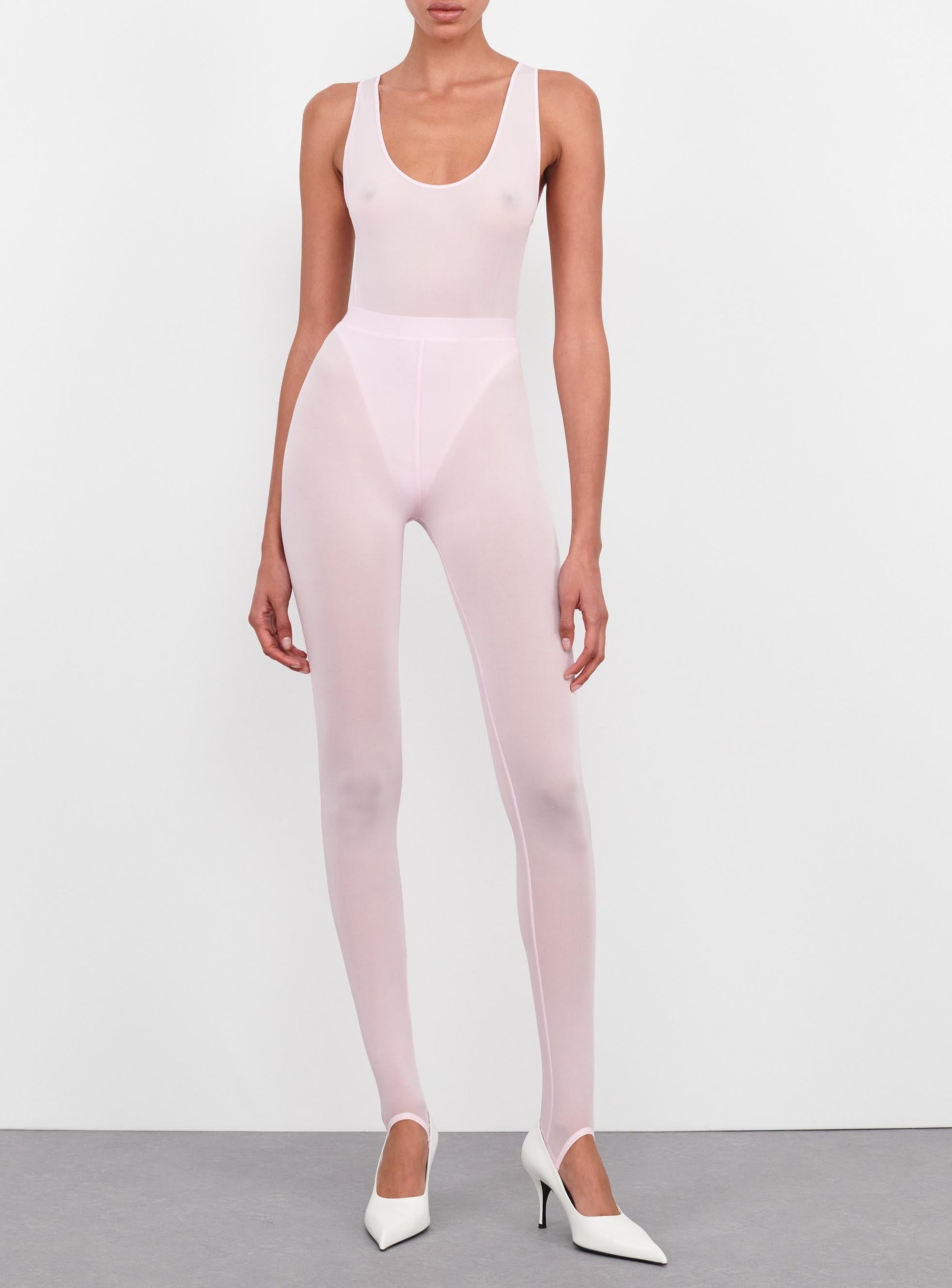 Sheer Stirrup Legging - Blush