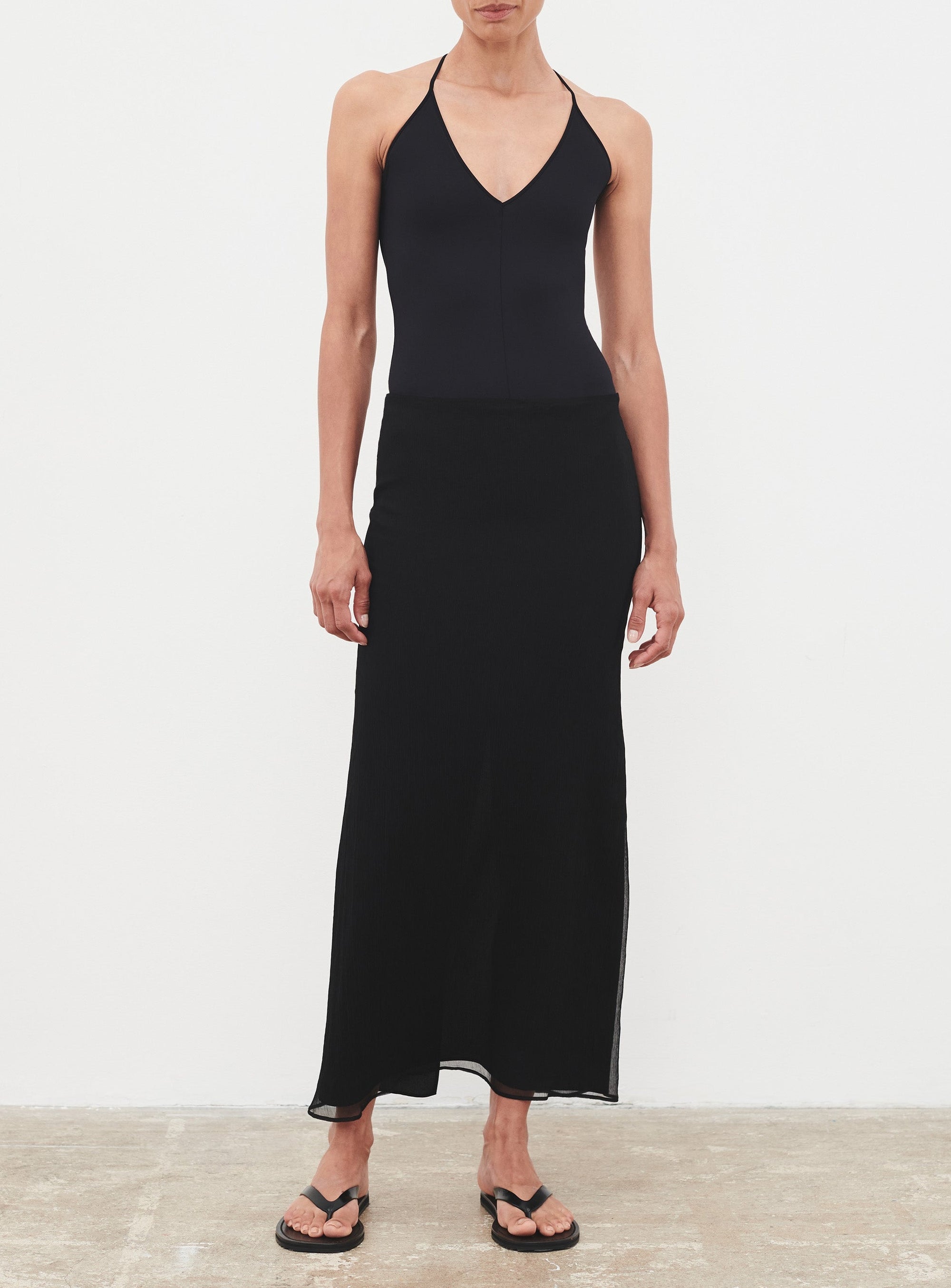 Layered Column Skirt - Black