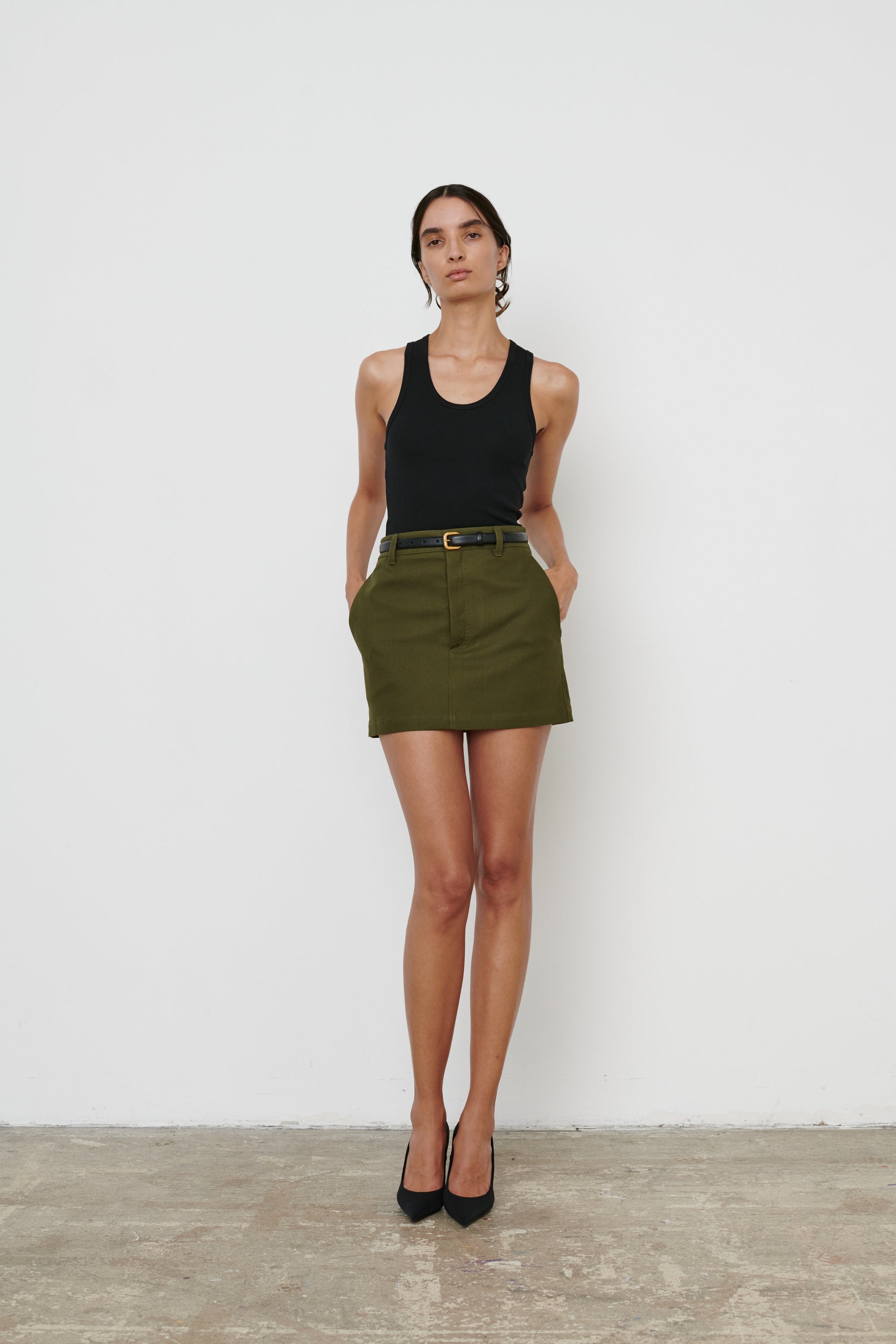 Drill Mini Skirt - Military