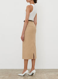 Drill Midi Skirt - Khaki