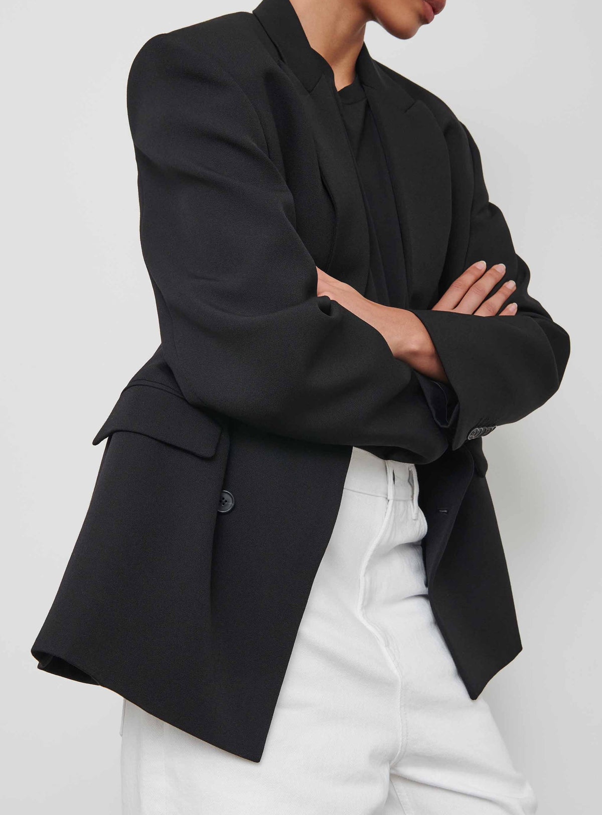 Double Breasted Blazer - Black